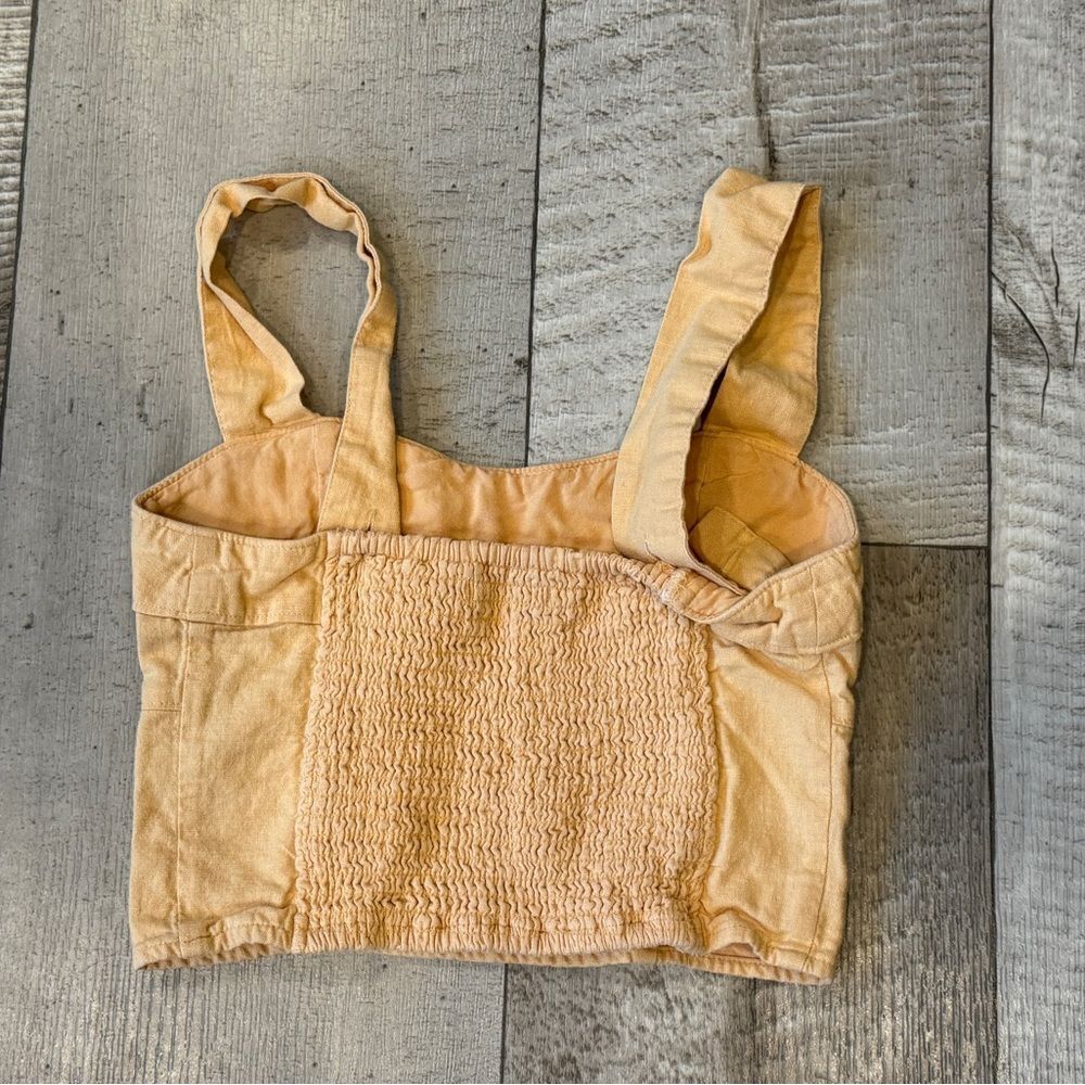 Abercrombie & Fitch Linen Cropped Tank Top - Picture 3 of 3